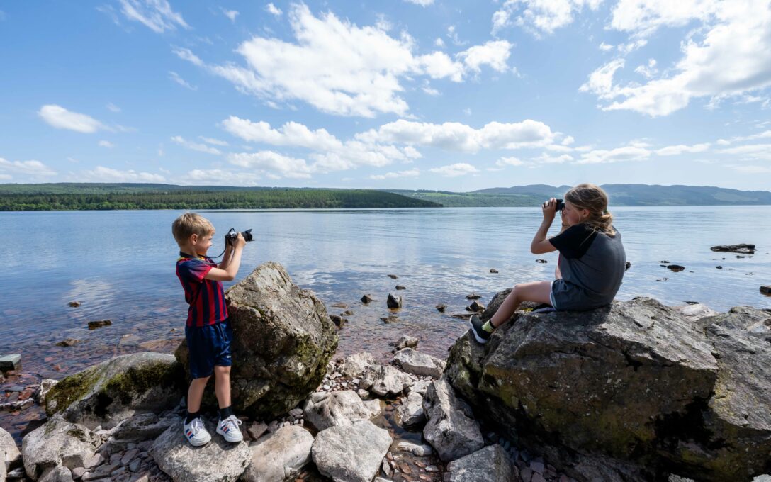 Kids looking for Nessie during The Quest Festival