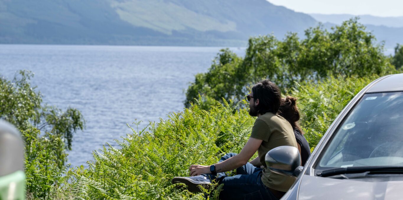 A couple looking for Nessie during The Quest