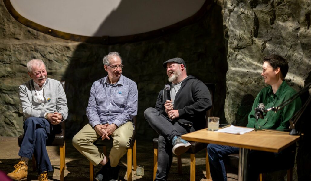 Richard White, Alan Mckenna and Roland Watson at the Live Debate at The Loch Ness Centre