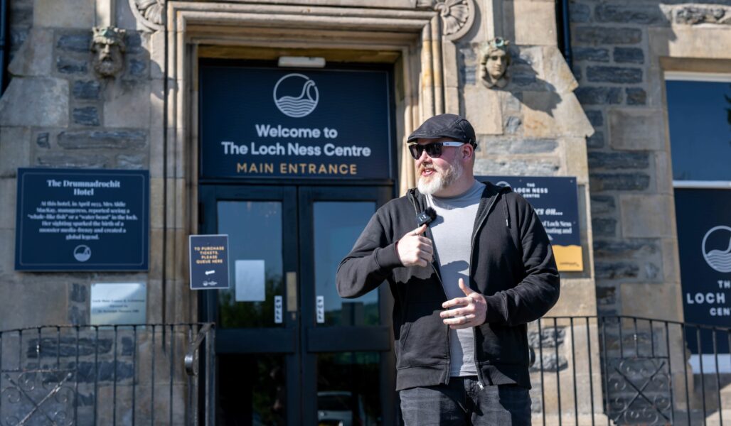 Alan Mckenna from Loch Ness Exploration outside The Loch Ness Centre at the end of The Quest 2024