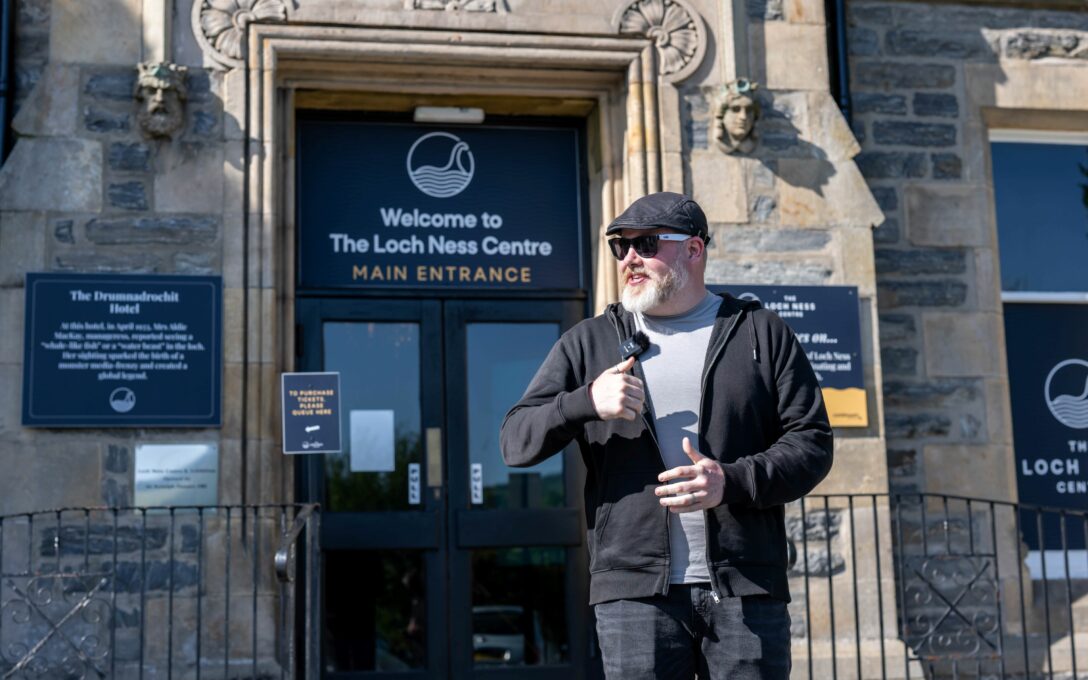 Alan Mckenna from Loch Ness Exploration outside The Loch Ness Centre at the end of The Quest 2024