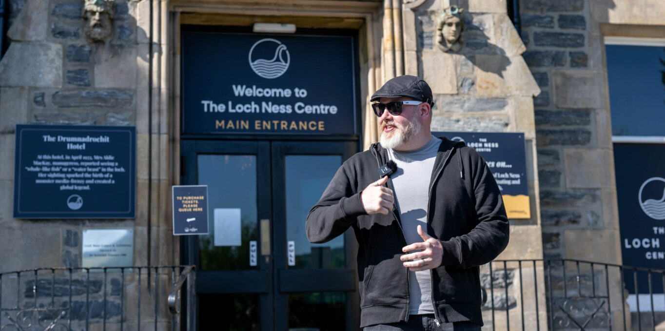 Alan Mckenna from Loch Ness Exploration outside The Loch Ness Centre at the end of The Quest 2024