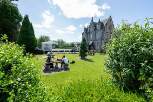 The lawn next to The Loch Ness Centre