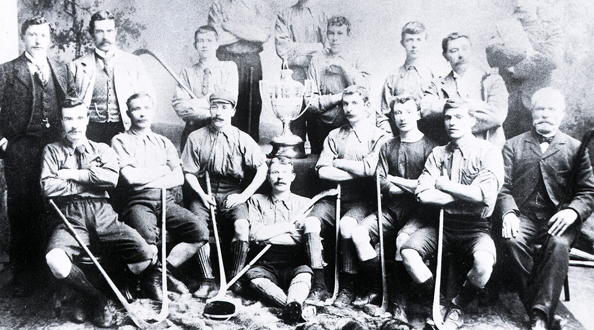 Old picture of Shinty plays for in the Highlands