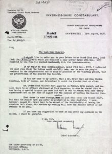 Police report on Nessie from 1938