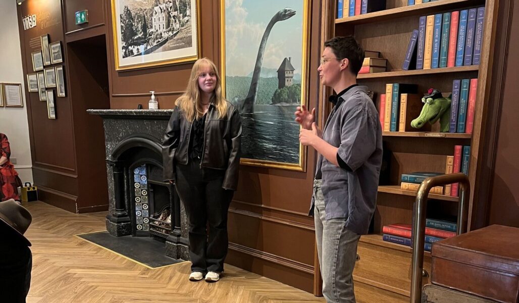 Jenny from The Scottish Folklore Podcast at Stories of the Loch during The Quest