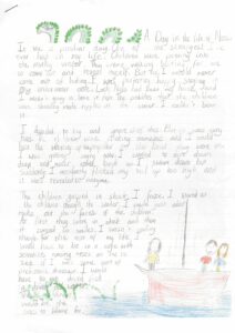 Farr Primary's entry for the Quest short story competition about Nessie and Loch Ness page 1