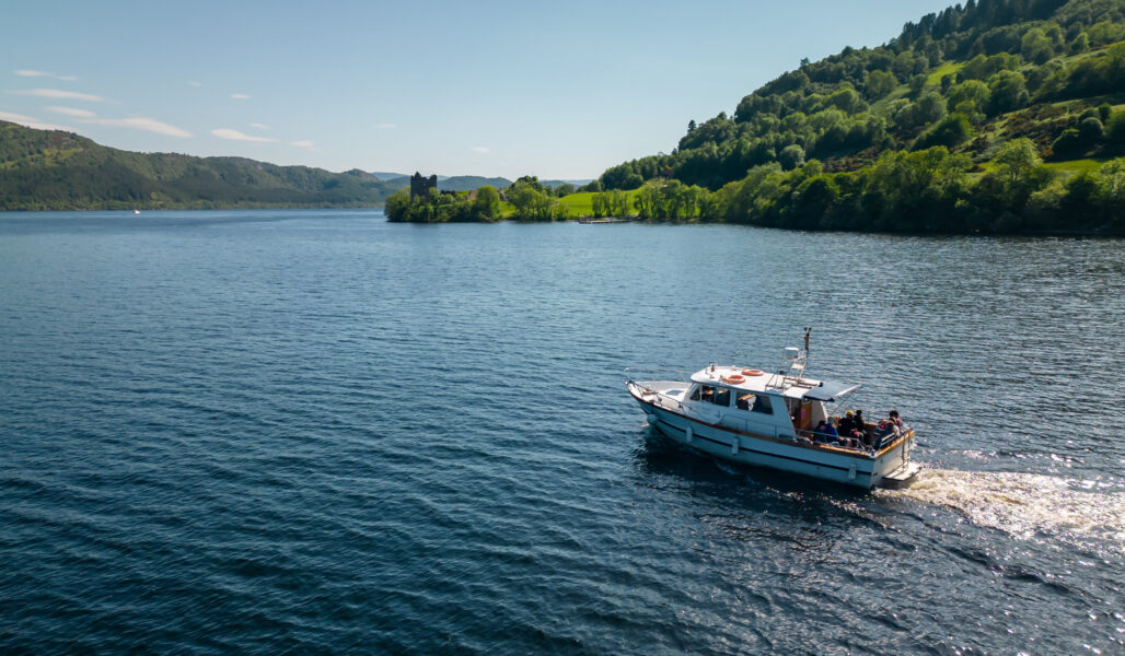 Our Deepscan vessel cruising Loch Ness
