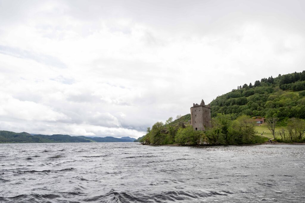 A stunning view of Urquhart Castle from aboard our Deepscan vessel as it cruises across the legendary waters of Loch Ness.